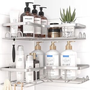 Set Of 2 Stainless Steel Corner Shower Caddy